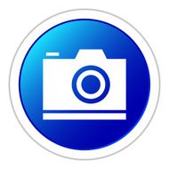 Digital Camera icon on a round button - StickerSeries