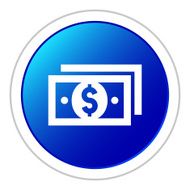 Money icon on a round button - StickerSeries