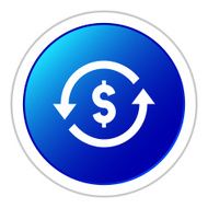 Exchange Rate icon on a round button - StickerSeries