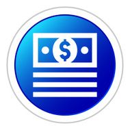 Money icon on a round button - StickerSeries N2