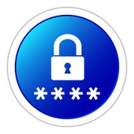 Security icon on a round button - StickerSeries