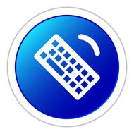 Computer Keyboard icon on a round button - StickerSeries
