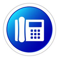 Office Telephone icon on a round button - StickerSeries