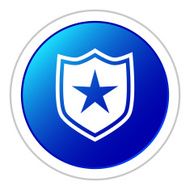 Shield icon on a round button - StickerSeries