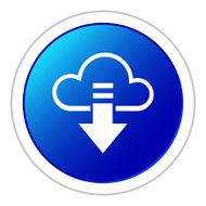 Cloud Computing icon on a round button - StickerSeries N2