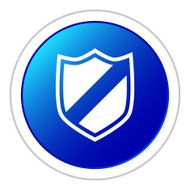 Shield icon on a round button - StickerSeries N2