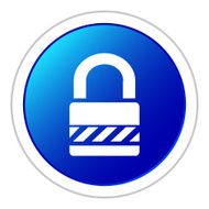 Padlock icon on a round button - StickerSeries