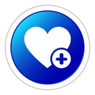 Heart icon on a round button - StickerSeries