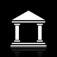 Bank icon on a black background - WhiteSeries N4
