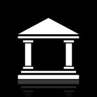 Bank icon on a black background - WhiteSeries N6