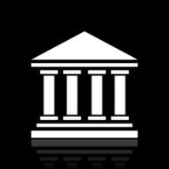 Bank icon on a black background - WhiteSeries N7