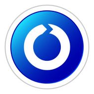 Chevron Chart icon on a round button - StickerSeries