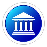 Bank icon on a round button - StickerSeries N7