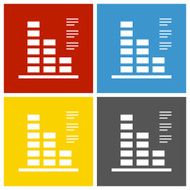 Bar Graph icon on square buttons - SquareSeries N49