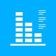 Bar Graph icon on a blue background - SmoothSeries N49