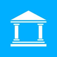 Bank icon on a blue background - SmoothSeries N6