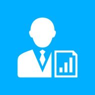Businessman icon on a blue background - SmoothSeries N17
