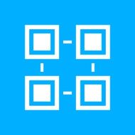 Flowchart icon on a blue background - SmoothSeries N2