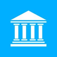 Bank icon on a blue background - SmoothSeries N7