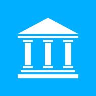 Bank icon on a blue background - SmoothSeries N8