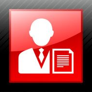 Businessman icon on a square button - SleekSeries N18