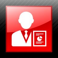 Businessman icon on a square button - SleekSeries N19