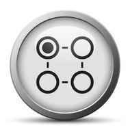 Flowchart icon on a silver button - SilverSeries