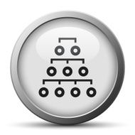 Organization Chart icon on a silver button - SilverSeries