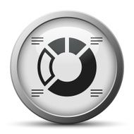 Donut Chart icon on a silver button - SilverSeries N2