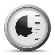 Coxcomb Chart icon on a silver button - SilverSeries