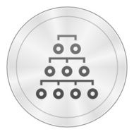 Organization Chart icon on a round button - SharpSeries