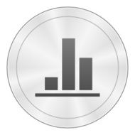 Bar Graph icon on a round button - SharpSeries N53