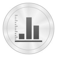 Bar Graph icon on a round button - SharpSeries N54