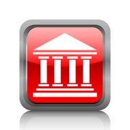 Bank icon on a square button - RubyRedSeries N7