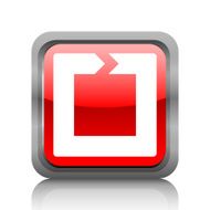 Chevron Chart icon on a square button - RubyRedSeries N2