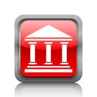 Bank icon on a square button - RubyRedSeries N8