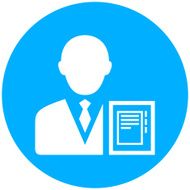 Businessman icon on a round button - RoundSeries N15