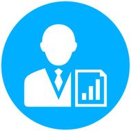 Businessman icon on a round button - RoundSeries N16