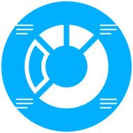 Donut Chart icon on a round button - RoundSeries N2