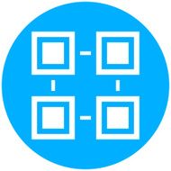 Flowchart icon on a round button - RoundSeries N2