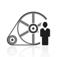 Flywheel icon on a white background - PrimeSeries
