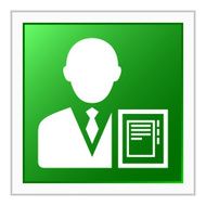 Businessman icon on a square button - FlatSeries N16