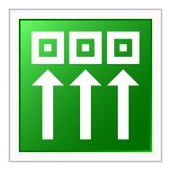 Logistics icon on a square button - FlatSeries