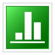 Bar Graph icon on a square button - FlatSeries N51