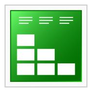 Bar Graph icon on a square button - FlatSeries N53