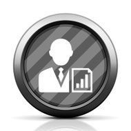 Businessman icon on a round button - EliteSeries N16