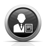 Businessman icon on a round button - ElectSeries N16
