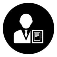 Businessman icon on a round button - DimSeries N15
