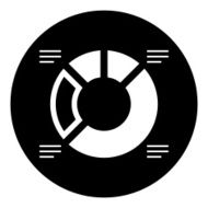 Donut Chart icon on a round button - DimSeries N2