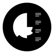 Coxcomb Chart icon on a round button - DimSeries